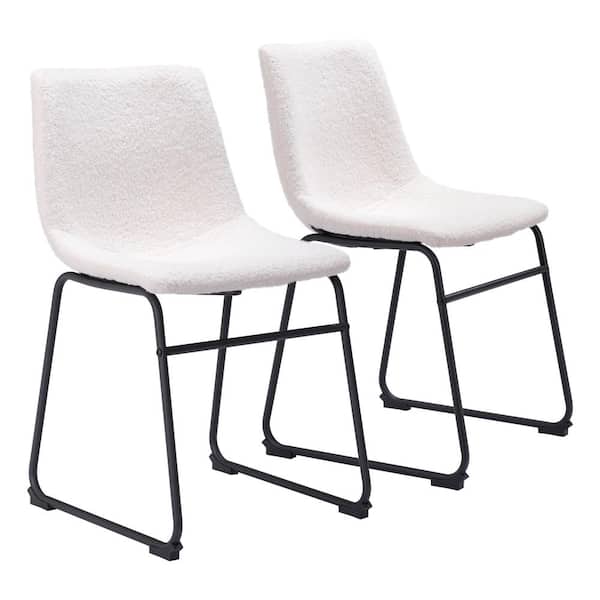 ZUO Smart Ivory and Black 100% Polyurethane Dining Chair Set - (Set of 2)