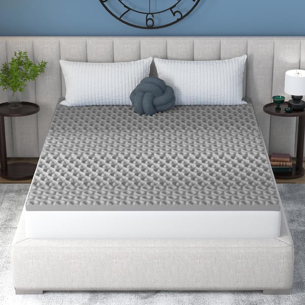 Vibe 2 in. Twin Cool Pod Convoluted Gel Memory Foam Mattress Topper