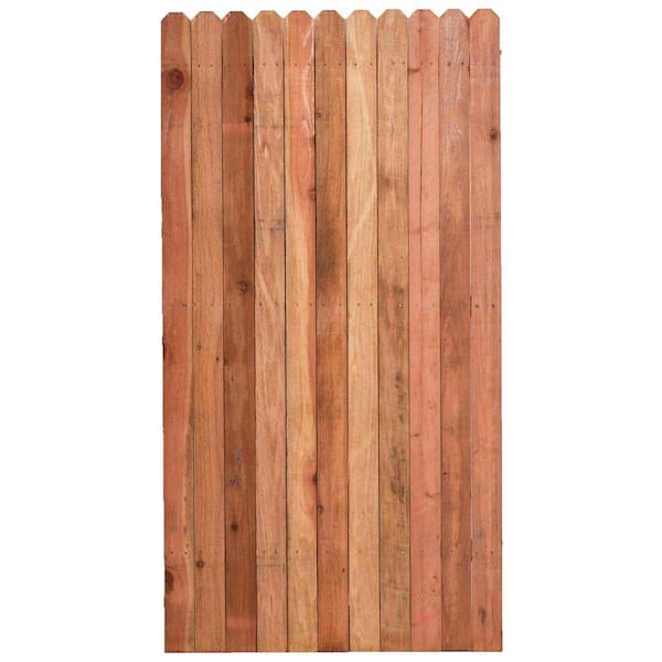 YARDLINK 2.83-ft x 3.6-ft Brown Dog Ear Wood Fence Gate in the Wood Fence  Gates department at