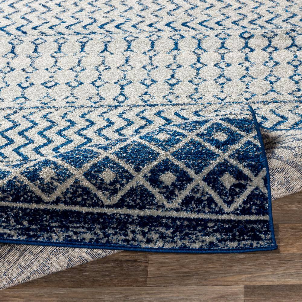 Elaziz Blue Geometric Patterned 2' x 3' Area Rug