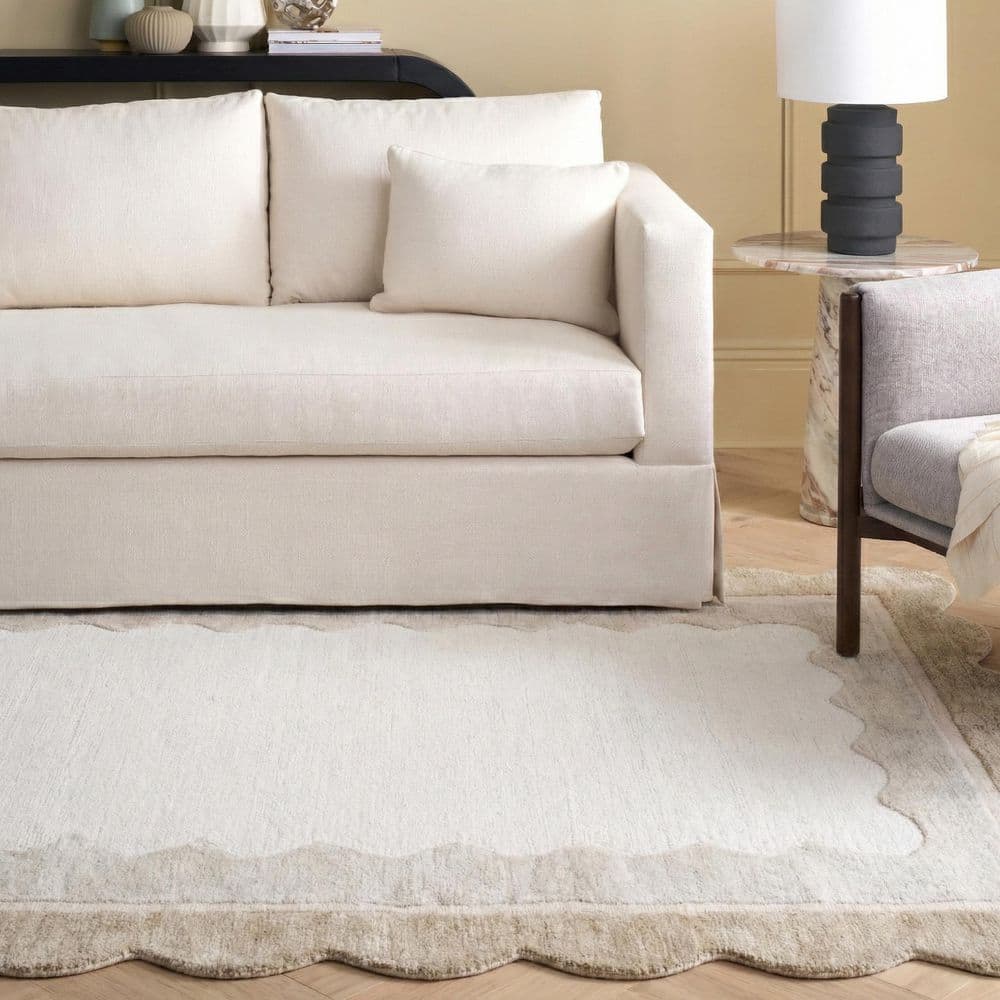 Martha Stewart Denali 4 ft. x 6 ft. Specialty Beige/Ivory Border Wavy Indoor/Outdoor Area Rug price history on PriceWatchPro