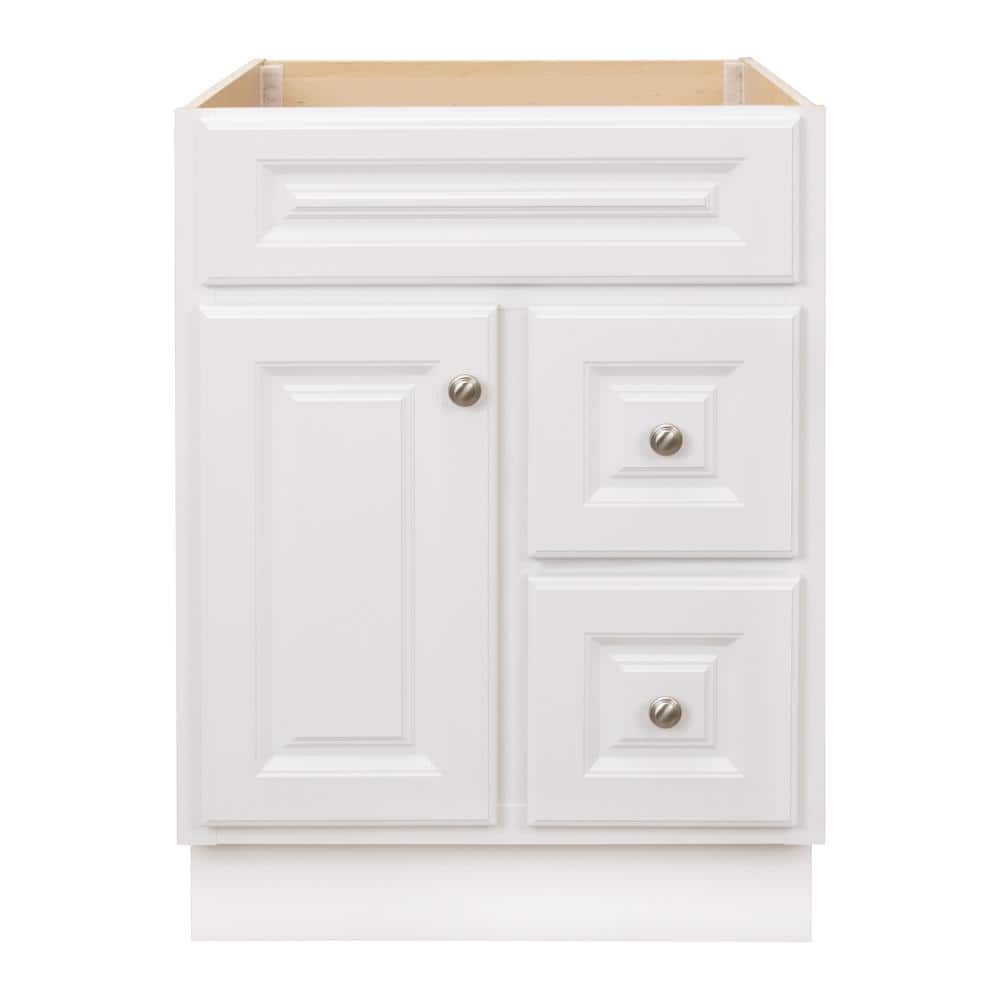 Glacier Bay Hampton 24 In W X 21 In D X 33 5 In H Bathroom Vanity Cabinet Only In White Hwh24dy The Home Depot