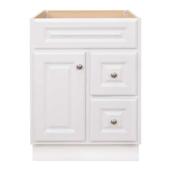 Glacier Bay Hampton 24 In W X 21 D 33 5 H Bathroom Vanity Cabinet Only White Hwh24dy The Home Depot - 24 Inch Bathroom Vanity Cabinet Only