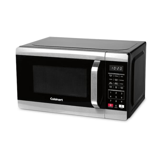 BLACK+DECKER EM720CB7 Digital Microwave Oven with Turntable Push-Button  Door, Child Safety Lock, 700W, Stainless Steel, 0.7 Cu.ft