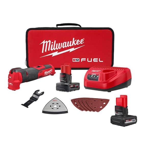 M12 FUEL 12V Lithium-Ion Cordless Oscillating Multi-Tool Kit with Batteries, Charger, Accessories and Tool Bag