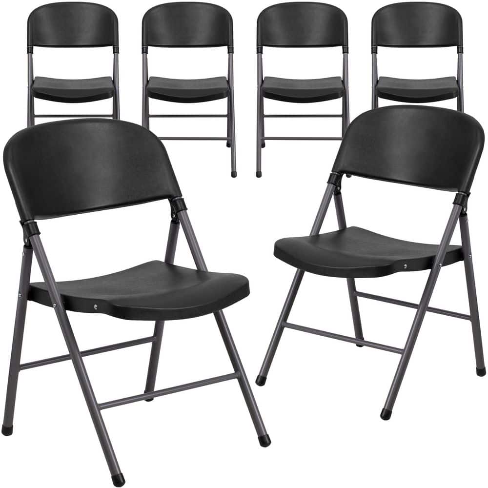 Carnegy Avenue Black Metal Folding Chair (6-Pack) CGA-DAD-2247-BL