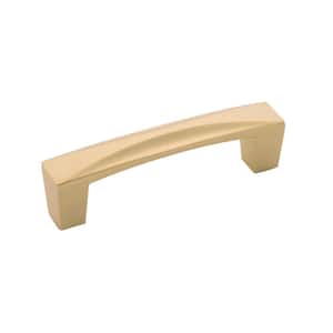 Crest Collection 3 in. Center-to-Center Flat Ultra Brass Finish Drawer Pull