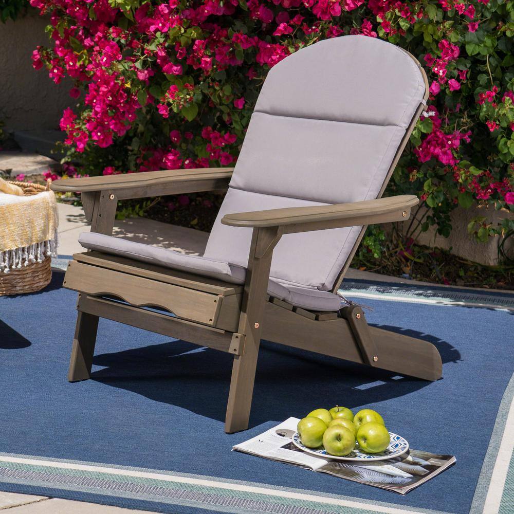 Gray Water-Resistant Polyester Adirondack Chair Cushion