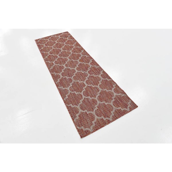 Outdoor Trellis Rust Red 2' 0 x 6' 0 Runner Rug
