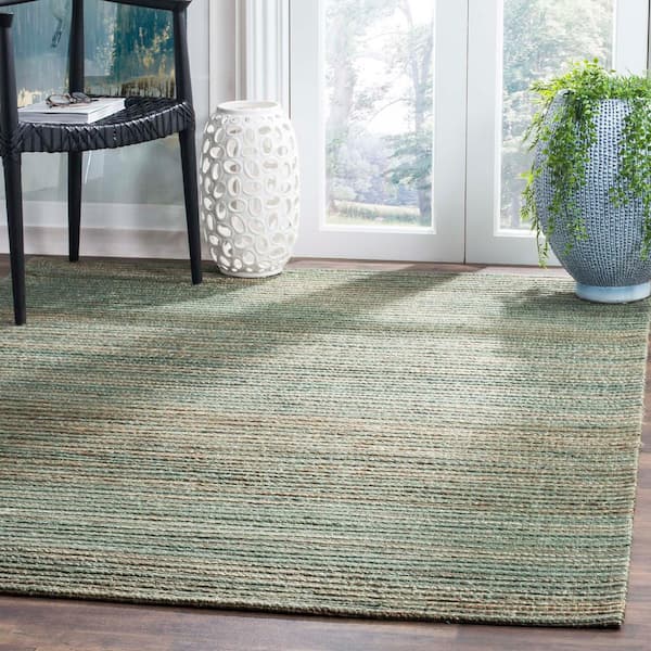 Cape Cod Sage/Natural 5 ft. x 8 ft. Striped Area Rug