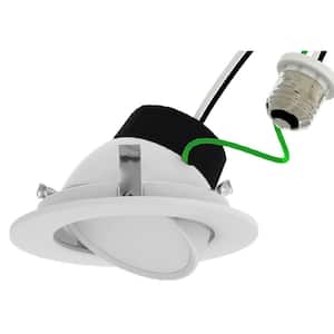 4 in. 8-Watt Selectable CCT Integrated LED Gimbal Recessed Downlight Trim Wet Location CEC Compliant Dimmable