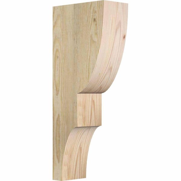 Ekena Millwork 4 in. x 8 in. x 20 in. Douglas Fir Ridgewood Rough Sawn Corbel