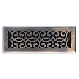 Hampton Bay Classic Scroll 4 in. x 12 in. Steel Floor Register in ...