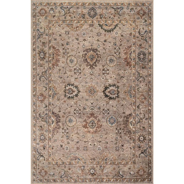 Averina Traditional Bordered Washable Tapue 7 ft. x 9 ft. Indoor Area Rug