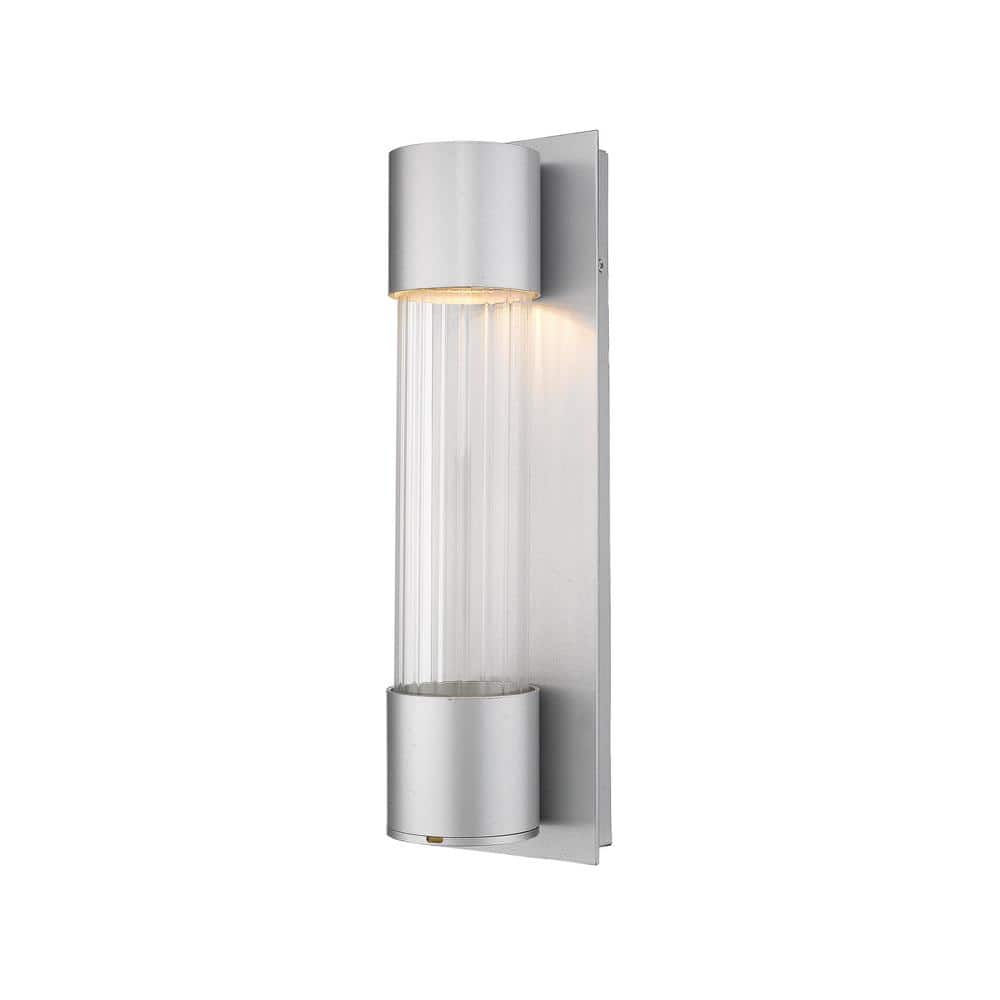 Striate 11-Watt 17 in. Silver Integrated LED Aluminum Hardwired Outdoor Wea