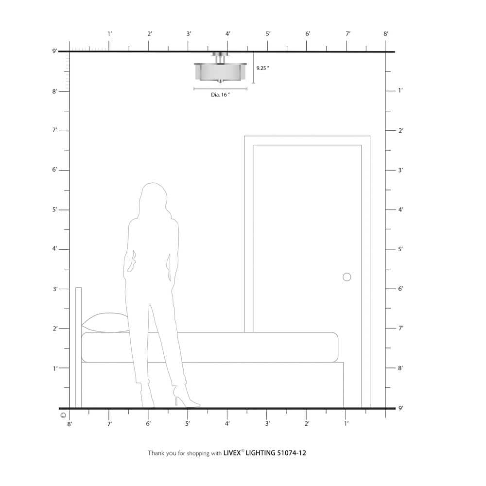 Satin Brass and Glass 3-Light Drum Semi-Flush Mount