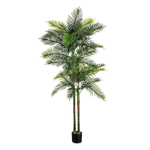 8 ft. UV Resistant Artificial Double Robellini Palm Tree (Indoor/Outdoor)