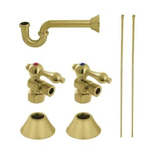 Trimscape Traditional Plumbing Sink Trim Kit 1-1/4 in. Brass with P- Trap and Drain in Brushed Brass