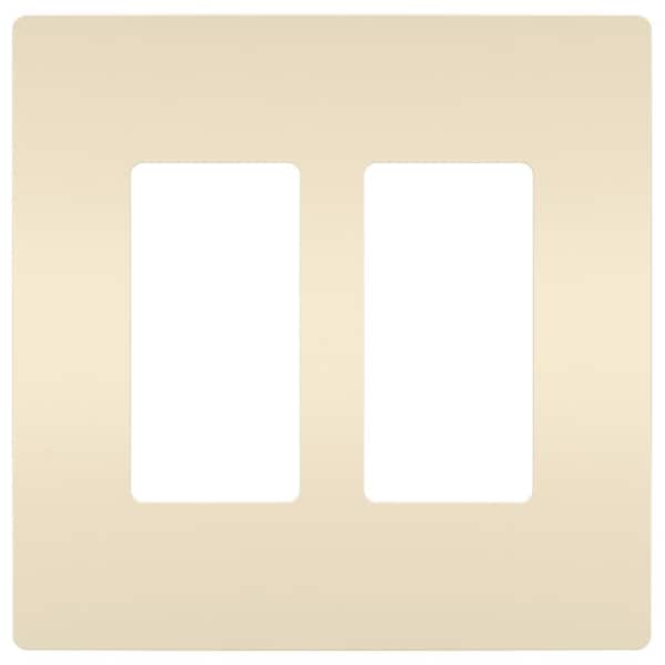 radiant 2-Gang 2-Decorator/Rocker Screwless Wall Plate, Light Almond (1-Pack)
