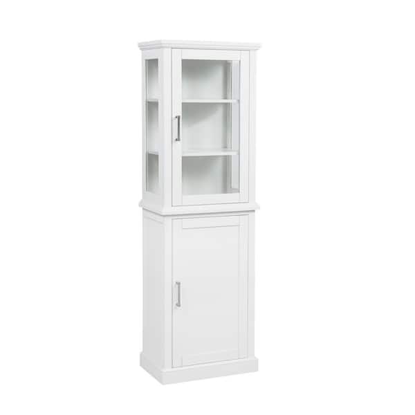 Tempe 21.63 in. W x 13.38 in. D x 68.75 in. H White Freestanding Linen Cabinet