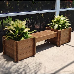 82 in. x 18 in. Modula Wood Planter Bench