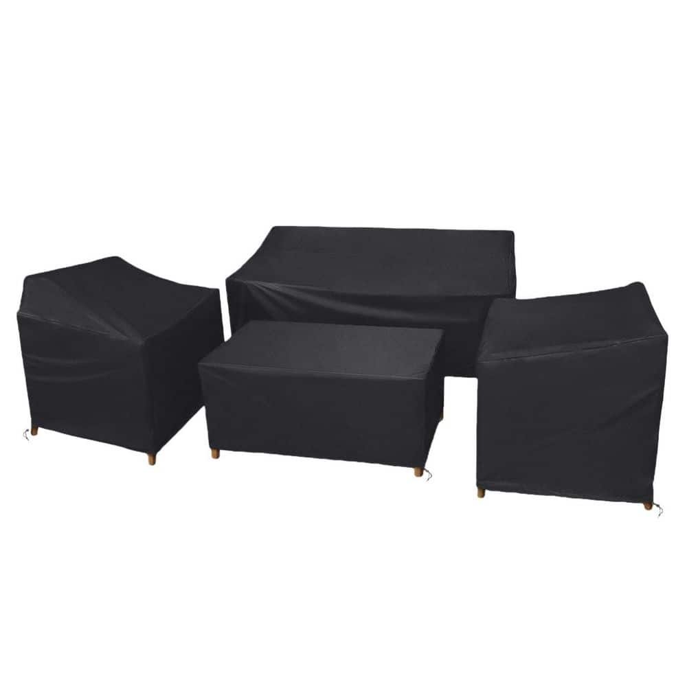 4 Piece Black 56 in. x 30 in. x 30 in. Outdoor Furniture Cover Waterproof, Patio Furniture Set Cover with Buckle Strap price history on PriceWatchPro