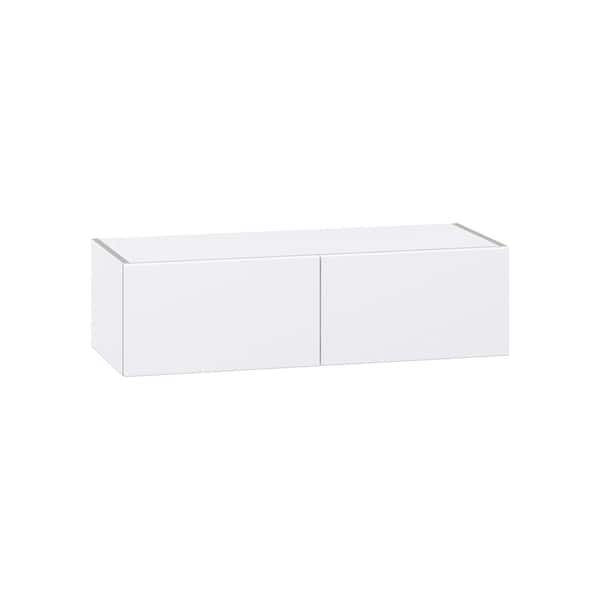 Timberline 36 in. W x 14 in. D x 10 in. H Assembled Slab Wall Bridge Kitchen Cabinet in Bright White