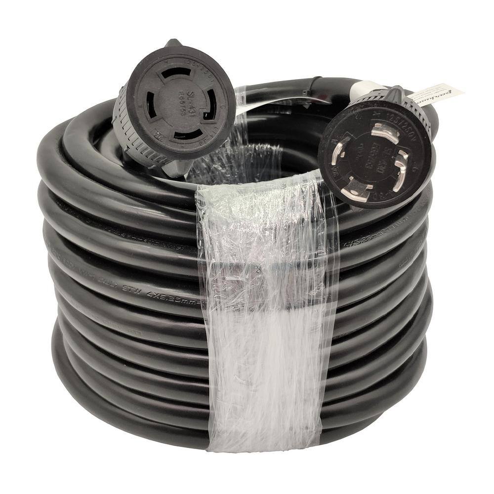 TOOLIOM 30 Amp Generator Cord – 25FT Heavy Duty Extension With LED Light & Locking Plugs