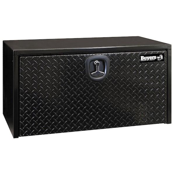 Buyers Products Company 18 in. x 18 in. x 36 in. Gloss Black Steel Underbody Truck Tool Box with Aluminum Door