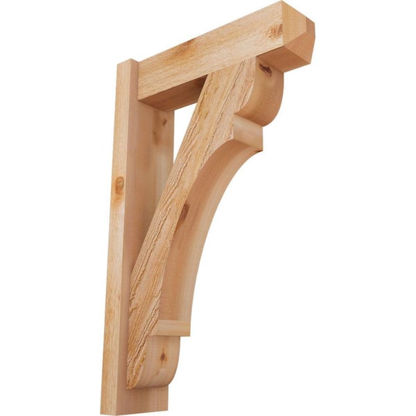 Ekena Millwork 6 in. x 32 in. x 20 in. Western Red Cedar Olympic Craftsman Rough Sawn Outlooker
