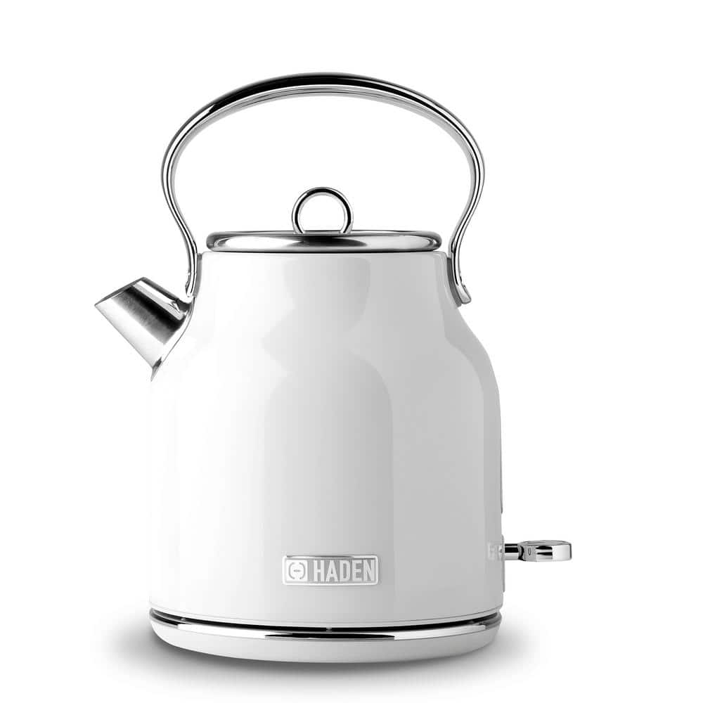 Ivory Stainless Steel 1.8 qt Electric Kettle with Comfort Grip