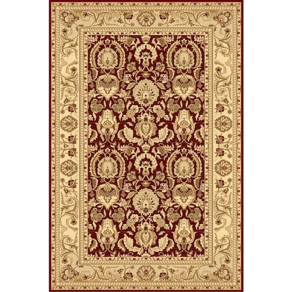 LA Rug Traditional Design of Red and Light Brown Ziggler Collection 2 ft. x 4 ft. Accent Rug