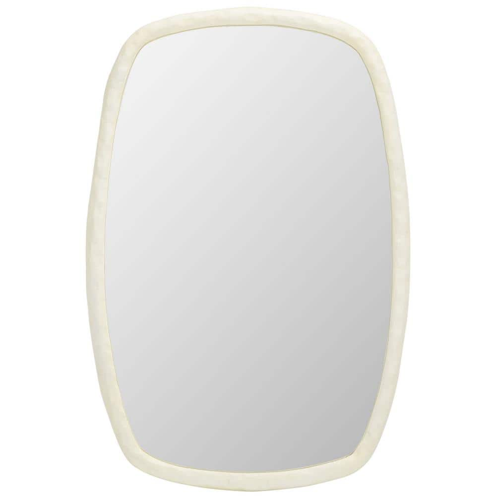 SAFAVIEH Raelee 24 in. x 36 in. Solid Frame Mirror  Ivory