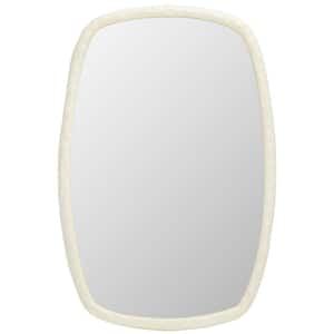 Raelee 24 in. W x 36 in. H Aluminum Rectangle Modern Ivory Wall Mirror