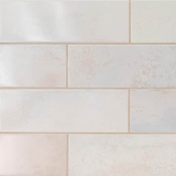 Marina Pearl 4 in. x 12 in. Glossy Ceramic Subway Wall Tile (11.22 sq. ft. / case)
