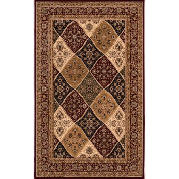Majestic Red 6 ft. 6 in. x 9 ft. 4 in. Traditional Area Rug