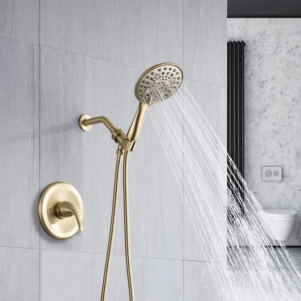 RAINLEX Single-Handle 6-Spray Round High Pressure Shower Faucet