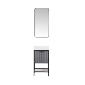 Marcilla 18 in. W x 18 in. D x 34 in. H Single Sink Bath Vanity in Grey with White Integral Sink Top and Mirror