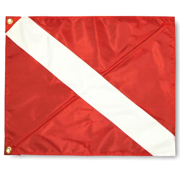 ANLEY 1-2/3 ft. x 2 ft. Diver Down Warning Flag with Removable Stiffening Pole