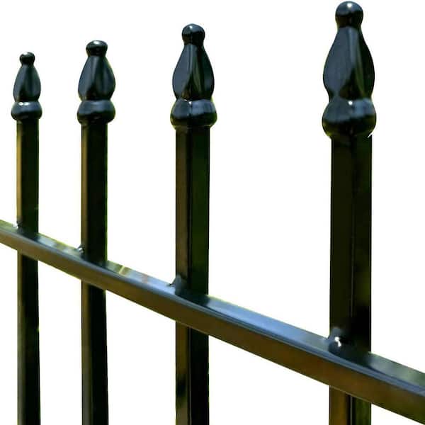 Metal Garden Fence 24 in. High Wrought Iron Decorative Border Landscape Fencing 5 Panels Total Length 10ft