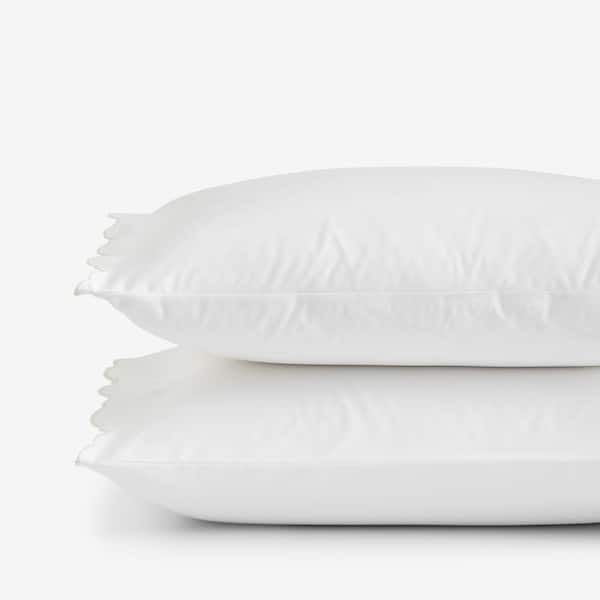 The Company Store Company Cotton Embroidered Scallop Ivory King Sateen Pillowcases (Set of 2)