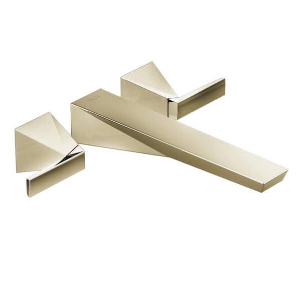 Trillian 2-Handle Wall-Mount Tub Filler Trim Kit in Lumicoat Polished Nickel (Valve Not Included)