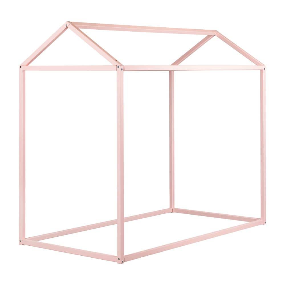 Pink Twin Wood Frame House Bed