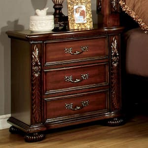 Colady Brown Cherry 3-Drawer Nightstand