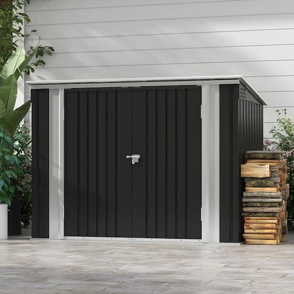 3 ft. W x 6 ft. D Horizontal Metal Shed, Outdoor Storage Shed with Double Lockable Doors (17.8 sq. ft.)