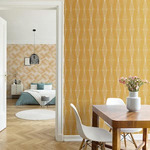 Hard Edge Ogee Turmeric Peel and Stick Wallpaper