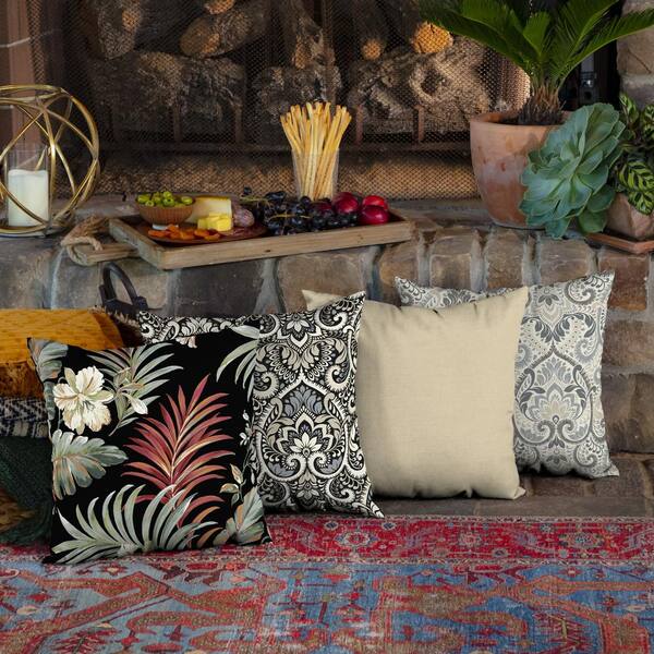 Choose Size Decorative Square Throw Pillows Tropical Palm Leaf Set of 2 