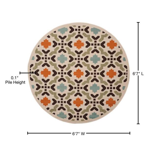 Safavieh Veranda 4-ft x 5-ft-7-in (Cream/Terracotta) 4 x 6 Cream/Terracotta Indoor/Outdoor Abstract Coastal Area Rug Safavieh Veranda 4-ft x 5-ft-7-in (Cream/Terracotta) 4 x 6 Cream/Terracotta Indoor/Outdoor Abstract Coastal Area Rug