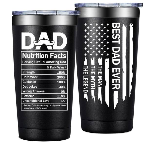 Grandpa Knows Everything 20 oz Stainless Steel Insulated Tumbler Gift Set with Straws, Lid, Keychain