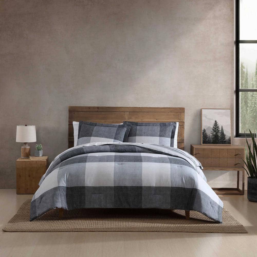 Gray Twin Microfiber Reversible Bedspread Set
